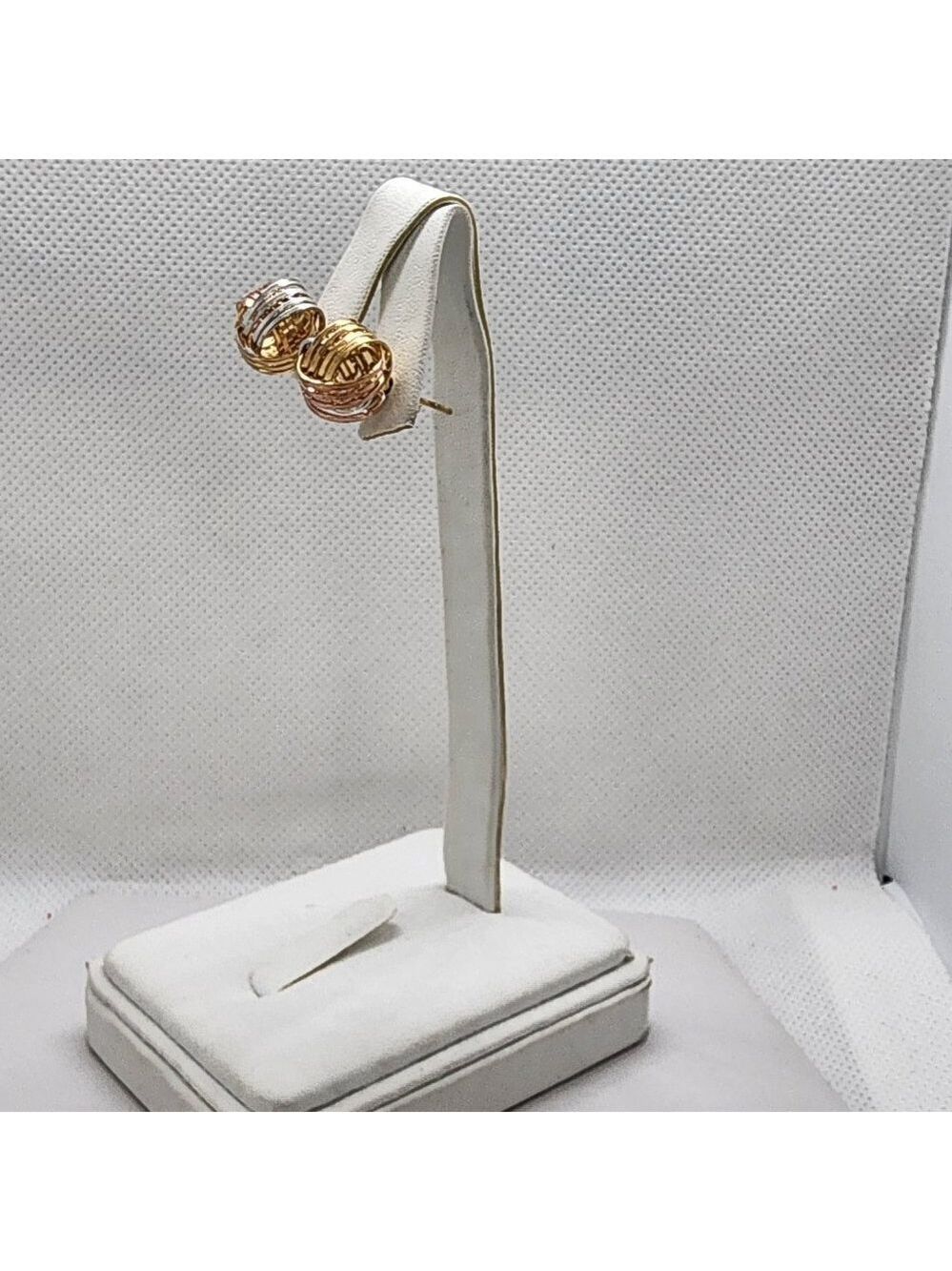 Brand New Brazilian 18k Gold Filled Love Knot Tri Color Earring - Picture 3 of 6